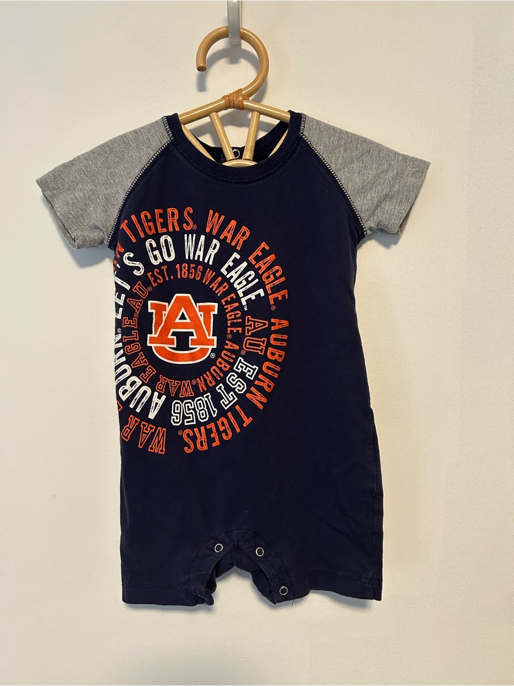 Russell Athletic Navy and Gray Auburn Tigers Baby Romper